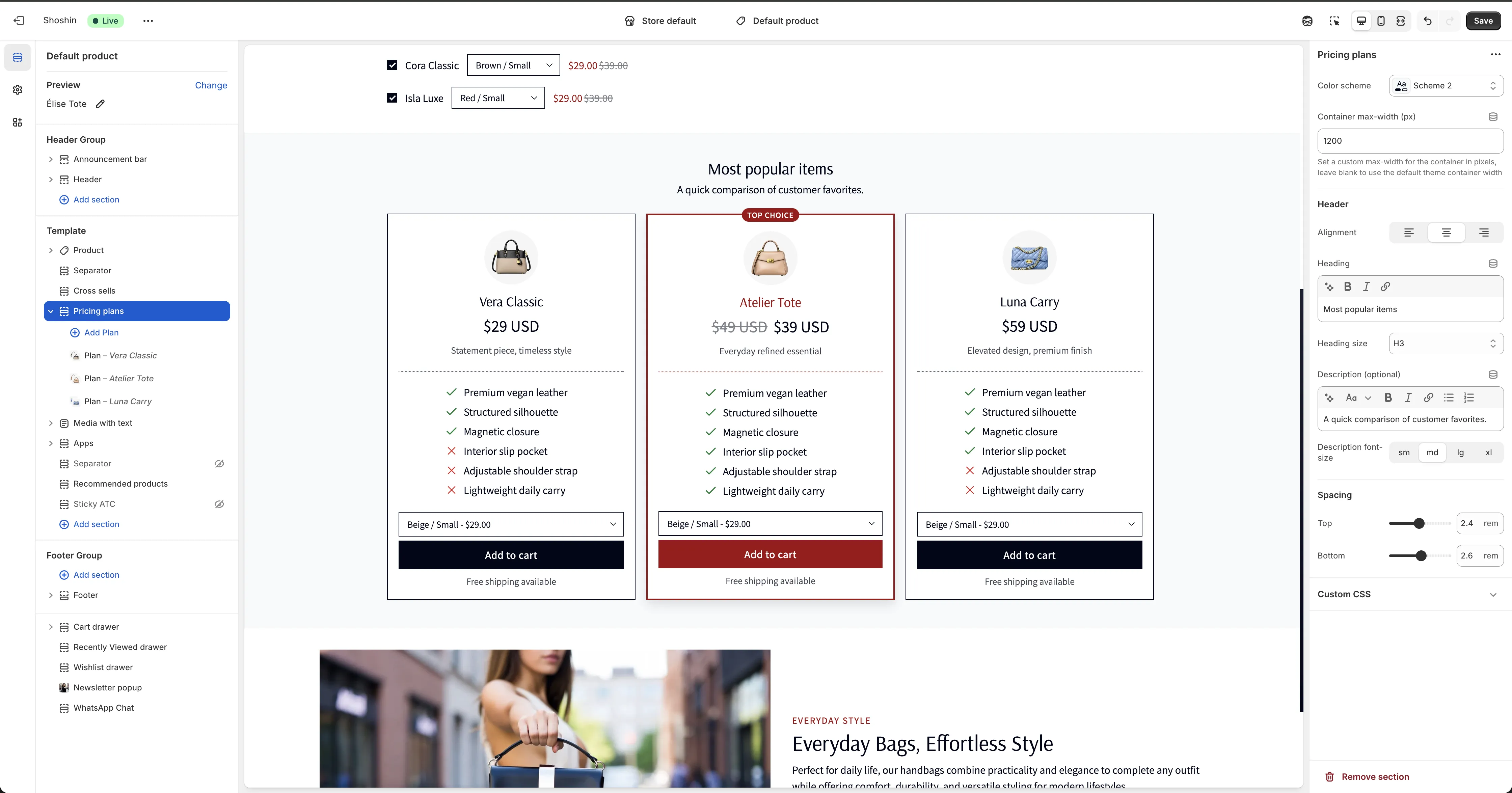 Pricing Plans section